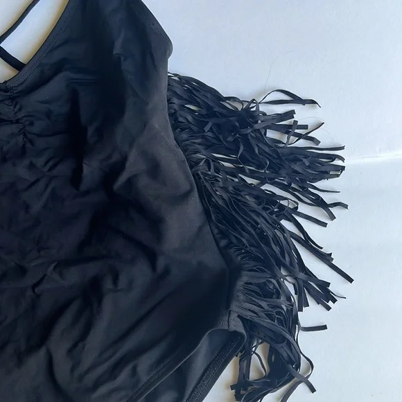 L*Space Black Fringe One Piece Swimsuit - Picture 5 of 10